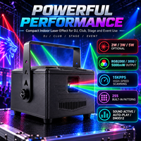 Laser d'animation RGB 2W 3W 5W 15Kpps DMX512, activé par le son, pour DJ, club, scène, avec 255 motifs intégrés, mariage, IP65