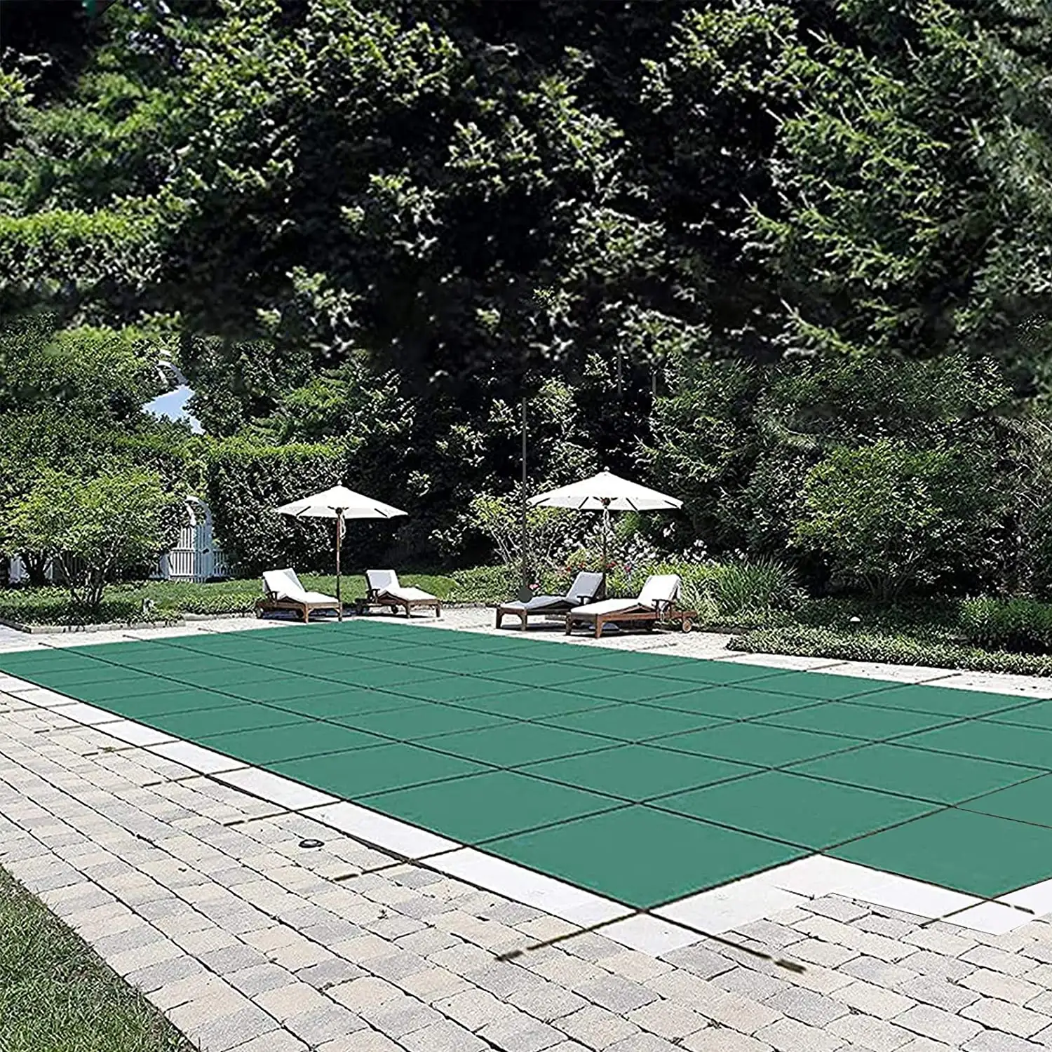 Hochwertige Pool-Sicherheits abdeckung Green Mesh Solid Cover für Winter-Inground-Pools im Schwimmbad