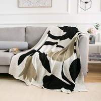 Couverture en velours à demi-bord minimaliste personnalisable motif solide tricoté printemps été canapé sieste pour personne seule utilisation au bureau