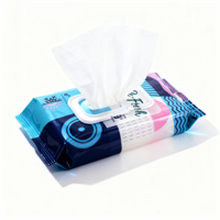Sac d'emballage pour lingettes humides à fond carré et fermeture éclair personnalisée, pochette en plastique souple à fermeture arrière pour les mains, le visage et les bébés