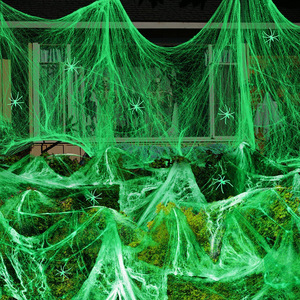 Telaraña Brillante en la Oscuridad para Halloween, Telaraña Falsa Blanca Elástica, Decoración de Halloween, Telarañas DIY, Accesorio Espeluznante - Product Image 1