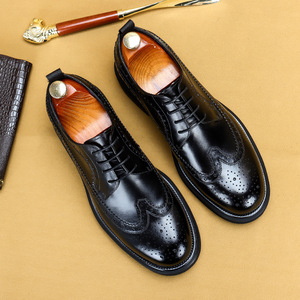 Zapatos Oxford de Cuero Genuino para Hombre, con Punta Redonda y Cordones, Suela de Goma Antideslizante, para Todas las Temporadas, Oficina y Carrera - Product Image 6