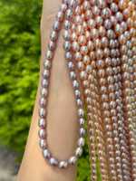Perles d'eau douce naturelles Edwin 7-8mm, en vrac, qualité AAAAA certifiée, forme riz, brillantes, lisses, impeccables, blanches, roses, violettes, vente en gros