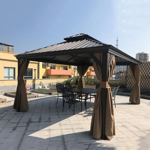 Gazebo Moderno Minimalista da Esterno, Padiglione Parasole per Cortile, Tenda da Giardino in Lega di <span class=keywords><strong>Alluminio</strong></span>, Gazebo a Quattro Lati, Piccola <span class=keywords><strong>Casetta</strong></span> in Legno - Product Image 4