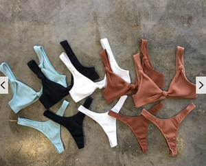 Logo personnalisé Lady Sexy Bikini String Bandage Maillots de bain Marque privée Conception Imprimer Maillots de bain et Vêtements de plage pour les femmes - Product Image 3