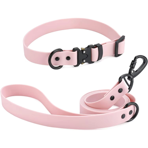 Conjunto de <span class=keywords><strong>Collar</strong></span> y Correa para Perro NiBao, de PVC Impermeable, con Hebilla de Liberación Rápida Ajustable, Color Personalizado - Product Image 1