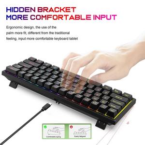 Clavier de jeu mécanique à 60 %, ergonomique, durable, avec câble Type-C détachable, mini clavier de jeu blanc avec interrupteurs rouges - Product Image 5