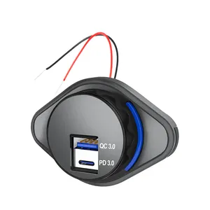 עמיד למים פנל Mounted12V QC3.0 פ"ד USB לשקע USB הכפול כוח שקע חשמל Outlet הכפול טעינת יציאות עבור רכב