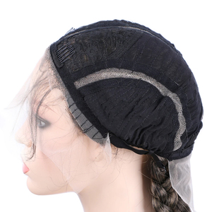 Vente en gros perruques longues tressées pour femmes noires torsadées noires 4x Box Braid Lace perruque Natural Front perruques synthétiques légères 32 pouces - Product Image 6
