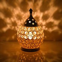 Diya indien Pooja Borosilicate verre clair pour Temple et décorations pour la maison lampe en laiton Diya miroir haut Akhand Jot Diya religieux