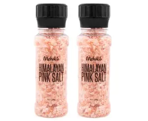 200Ml Adjustable Plastic PET Black And Clear Himalayan Salt Grinder