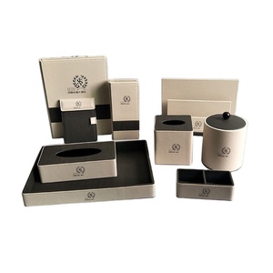 Hôtel de luxe <span class=keywords><strong>5</strong></span> <span class=keywords><strong>étoiles</strong></span> invité salle de bain en cuir hôtel fournitures hôtel de luxe accessoires produit en cuir ensemble de commodités - Product Image 1