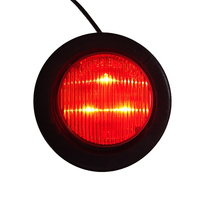 Feu de position latéral rond rouge 12V 24V 2 pouces avec prise à 2 broches 3 leds piranha lampe de dégagement à œillet en PVC pour camion remorque véhicule