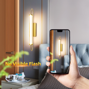 Lampe LED murale moderne en fer avec finition dorée pour chambre à coucher, salle de bain, hôtel - Product Image 5
