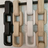 Décor d'accent de noeud en bois, décor de maillon de chaîne en bois blanc à 3 maillons, noeud en bois décoratif sculpté à la main pour table basse