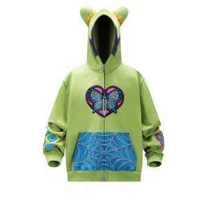 Sweat à capuche 100% coton à fermeture éclair intégrale, vert, de haute qualité, fermeture éclair intégrale, sweat-shirt vierge, logo personnalisé, sweat à capuche lourd - Product Image 1