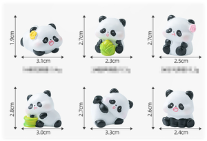 ミニチュアファッションファッションファッションレジン3Dパンダ野生動物置物動物園コレクションモデルキーチェーン用 - Product Image 2