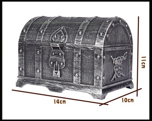 Cofre del Tesoro de Plástico ABS Estilo Antiguo Pirata del Caribe para Niños, Forma Rectangular 14x10x11cm - Product Image 6