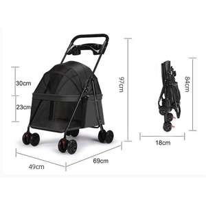 Bunnyhi STC003 Silla De Paseo ligera <span class=keywords><strong>para</strong></span> exteriores Teddy plegable cochecito <span class=keywords><strong>para</strong></span> mascotas pequeño Teddy Cat Pet cochecito perro rosa con mesa - Product Image 2