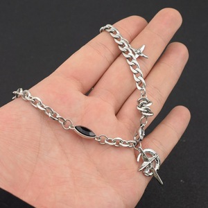 2026 Hot Selling Exquisite Star Moon Shaped Pendant Necklace Fashionable <b>Titanium</b> Steel Unisex's Necklaces Wholesale Jewelry - Product Image 1