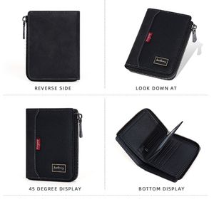 Portefeuille court minimaliste pour homme, blocage RFID, imperméable, multi-fentes pour cartes, fermeture ouverte, aluminium + cuir, doublure en soie - Product Image 3