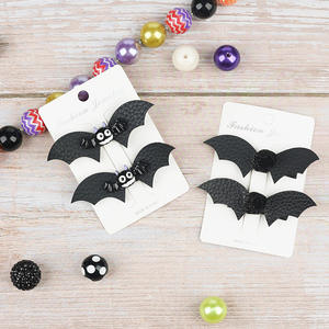 Épingles à cheveux pour enfants Aile de chauve-souris noire Pinces à cheveux Bling Glitter Black Bat avec Spider Ghost Dress <span class=keywords><strong>up</strong></span> Costume Halloween Hair Bow - Product Image 6
