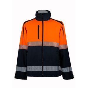 <b>High</b>-<b>Visibility</b> Two-Tone <b>Softshell</b> Safety <b>Jacket</b> with Reflective Tape | Workwear for Construction & Road Safety - Product Image 1