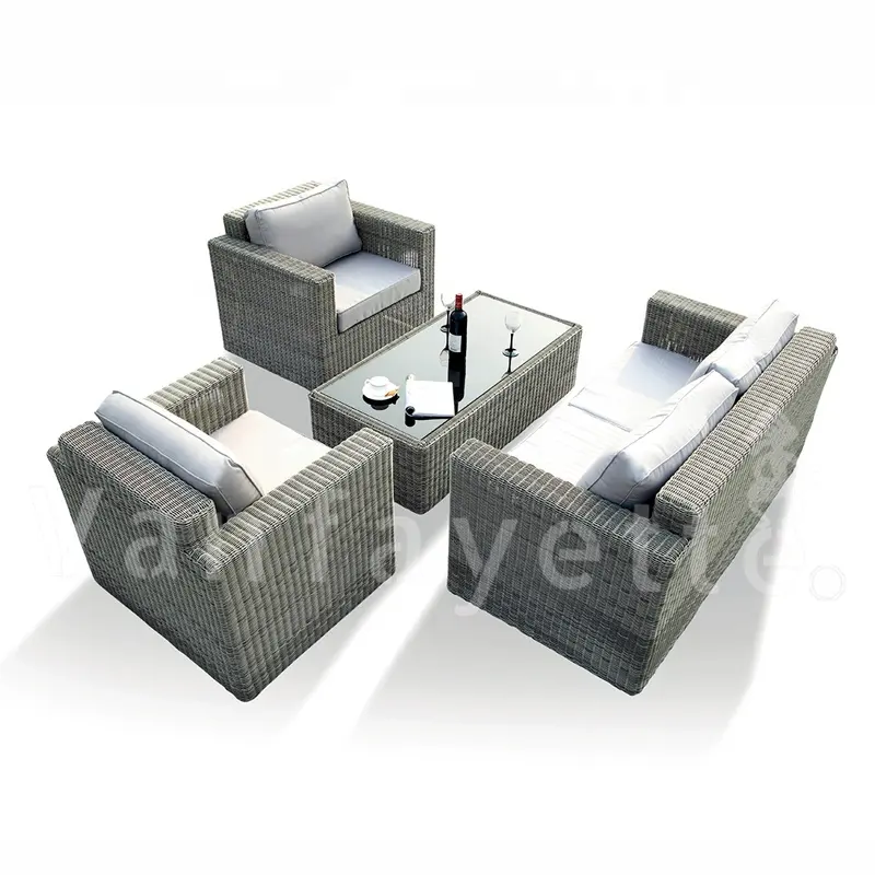 CG OUTDOOR FURNITURE Rattan Garden Small Outdoor Sofa Set Patio Couch