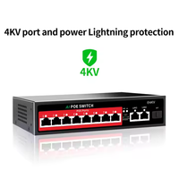 8port 10/100Mbps Dual SFP tidak dikelola POE Switch 802.3at/af In-Stock fungsi VLAN kapasitas 1000m IP jaringan Ethernet Switch