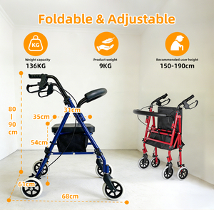 Simplywalk Sedia a Rotelle in Acciaio da 136 kg, Deambulatore a Quattro Ruote per Centro di Riabilitazione, Supporto per Distributori MDR CE - Product Image 3