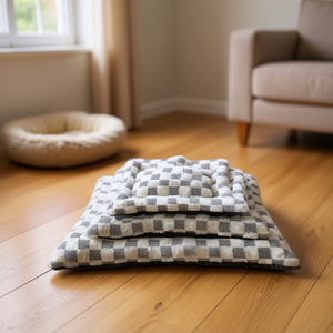 Ensemble de trois coussins pour chien en poils de lapin, gris, pour animaux de compagnie - Product Image 3