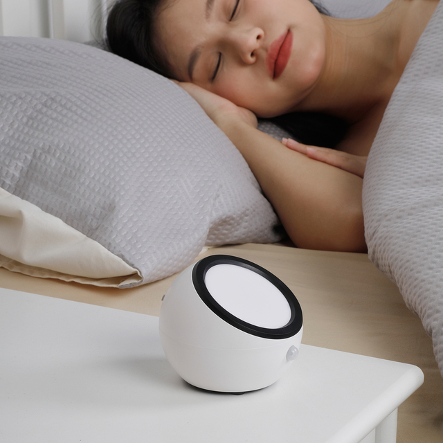 White Noise Sleep Machine Mini Sound Device Battery Powered Household Use Memory Table Lamp Soothing Relaxation
