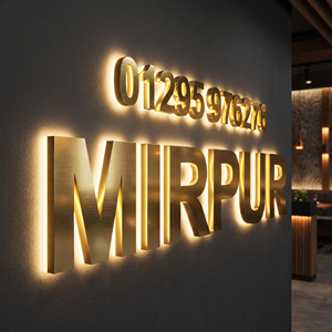Enseigne lumineuse personnalisée pour entreprise, lettres en acier inoxydable 3D, enseigne murale rétroéclairée par LED en acrylique, décoration intérieure - Product Image 6