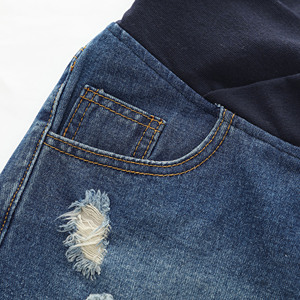 Pantaloni <span class=keywords><strong>premaman</strong></span> traspiranti in morbido denim <span class=keywords><strong>pantaloncini</strong></span> a vita bassa con supporto per il ventre - Product Image 3