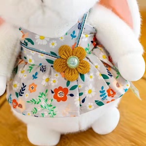 Peluche lapin XUX, poupée en peluche, longues oreilles avec nœud, robe à fleurs mignonne, petite poupée lapin, vente en gros - Product Image 4