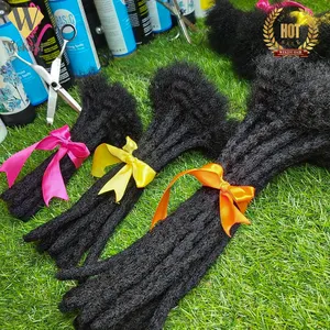 20 Inches Human Hair Extensions 0.4CM Virgin Mongolian Afro Kinky Curly Human Hair Crochet Dreadlocks