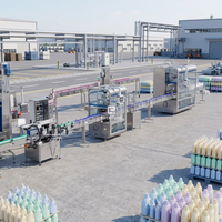 Ligne de remplissage, bouchage et étiquetage à piston linéaire pour bouteilles PET, vin, huile alimentaire, sauces, produits chimiques quotidiens et produits de plongée, avec système anti-mousse
