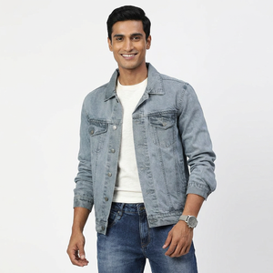 Wholesale High Quality Men Blue <b>Denim</b> <b>Jacket</b> <b>Graffiti</b> <b>Denim</b> <b>Jacket</b> Custom Made Casual Clothing Custom <b>Denim</b> <b>Jacket</b> for men Jean - Product Image 1