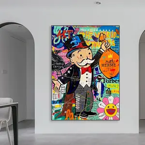 Home Decor Hanging Alec Poster Graffiti Money Print Paintings The World is Yours Modern Pictures monopoly wall art canvas