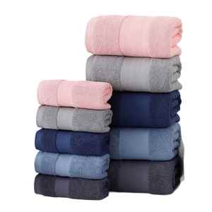 Grande serviette de bain en coton pur 70*140cm, séchage rapide, couleur unie, tissée, haute qualité, pour la maison ou l'hôtel - Product Image 1
