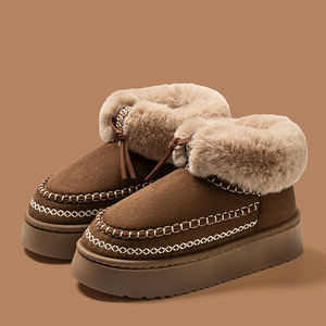 Chaussons pour filles Hiver 2025, Nouveau sac rétro Maillard avec antidérapant, résistant à l'usure, en polaire épaisse et chaude en PVC - Product Image 5