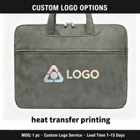 Sac à main de voyage en daim PU avec logo personnalisé, faible MOQ, pour ordinateur portable 14/15,6 pouces, pochette d'affaires hydrofuge, mallette, couleurs variées