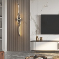 Appliques murales de luxe pour chambre à coucher, salon, escalier, couloir, style nordique, noir et or, 3 couleurs, variateur d'intensité LED