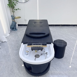 Fauteuil de lavage de cheveux design moderne avec circulation d'eau et bassin en céramique, équipement de <span class=keywords><strong>spa</strong></span> pour table-lit de shampoing thaïlandaise dans les hôtels - Product Image 6