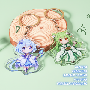 Custom Acrylic Keychain Cartoon Anime Laser-Cut Glitter Logo Charm Promotional Waterproof Lightweight Supplier Make Your Own