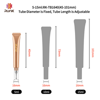 Tubes en plastique du fabricant, diamètre 16 mm, emballage souple en PE pour crème contour des yeux avec applicateur métallique rafraîchissant, tube cosmétique personnalisé pour le soin des yeux