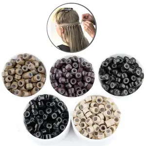 Copper Horn Tube Micro Rings Links Beads For I Tip Hair Extensions