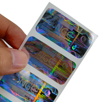 Impression d'étiquettes autocollantes holographiques 3D argentées de sécurité pour cosmétiques, produits pharmaceutiques et documents, avec logo personnalisé et hologramme de marque