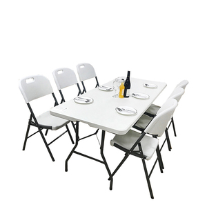 Square White Plastic Multifunction Student Adjustable Folding Training Catering Office Dining <strong>Tables</strong> - Product Image 2