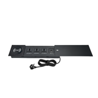 Multiprise de bureau coulissante abordable avec design caché et fonction de chargement USB